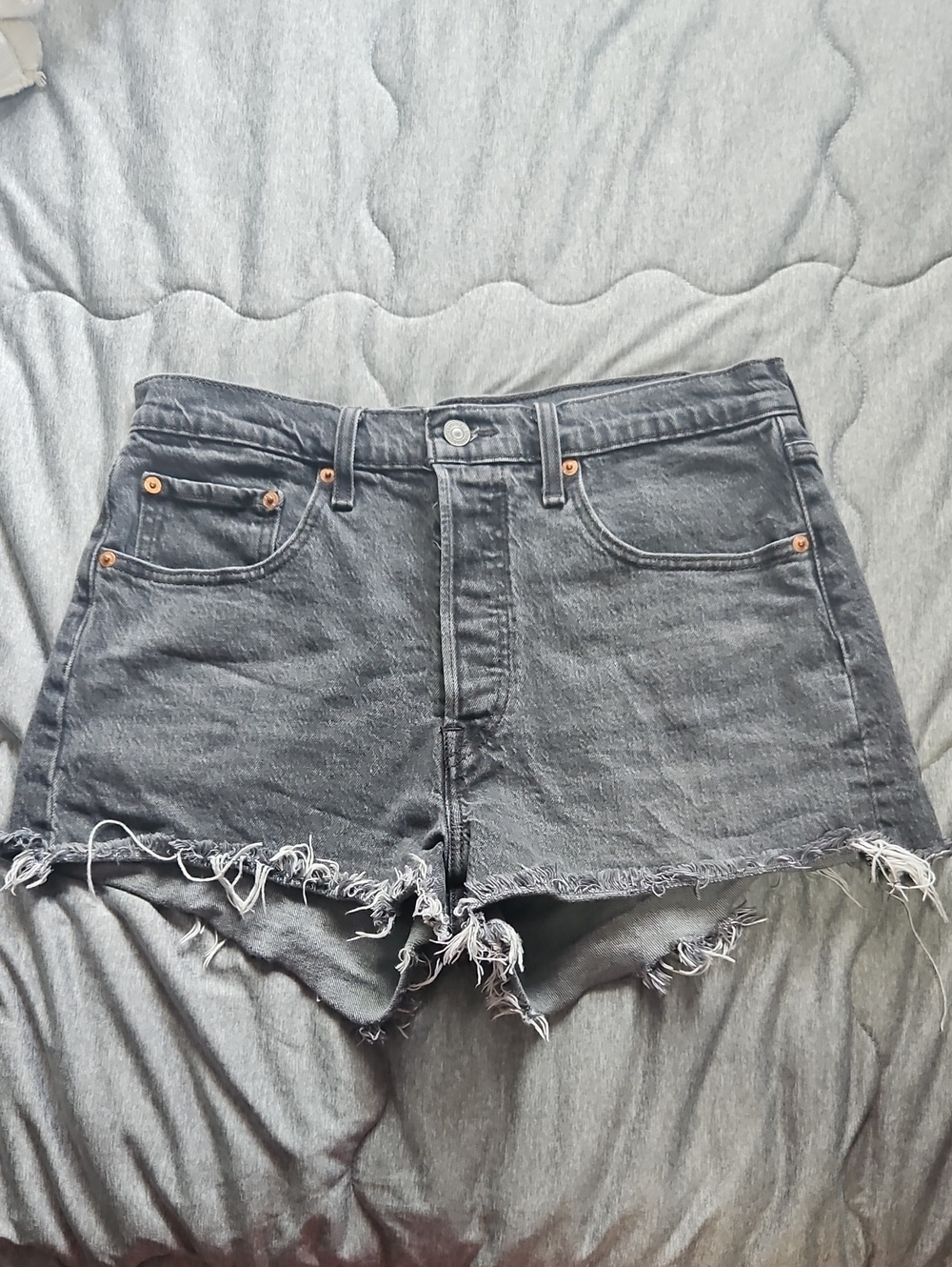 Levi's  Frayed Hem Denim Cutoff Shorts